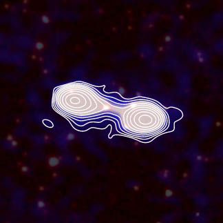 Example image with radio jets and infrared galaxies